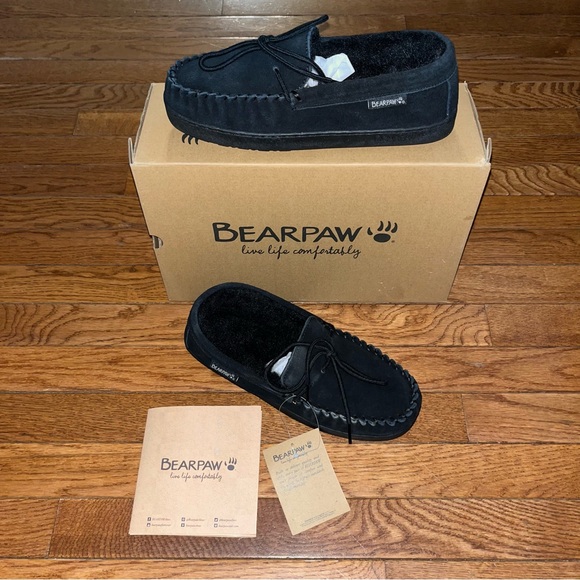 BearPaw Men’s Wayden Slip On Suede Slippers All Black Men’s Size 8 main image 4